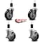 Service Caster 4'' Black Poly Wheel Swivel 1-3/8'' Expanding Stem Caster Set 2 Brakes, 4PK SCC-EX20S414-PPUB-BLK-2-TLB-2-138 - alternate 3